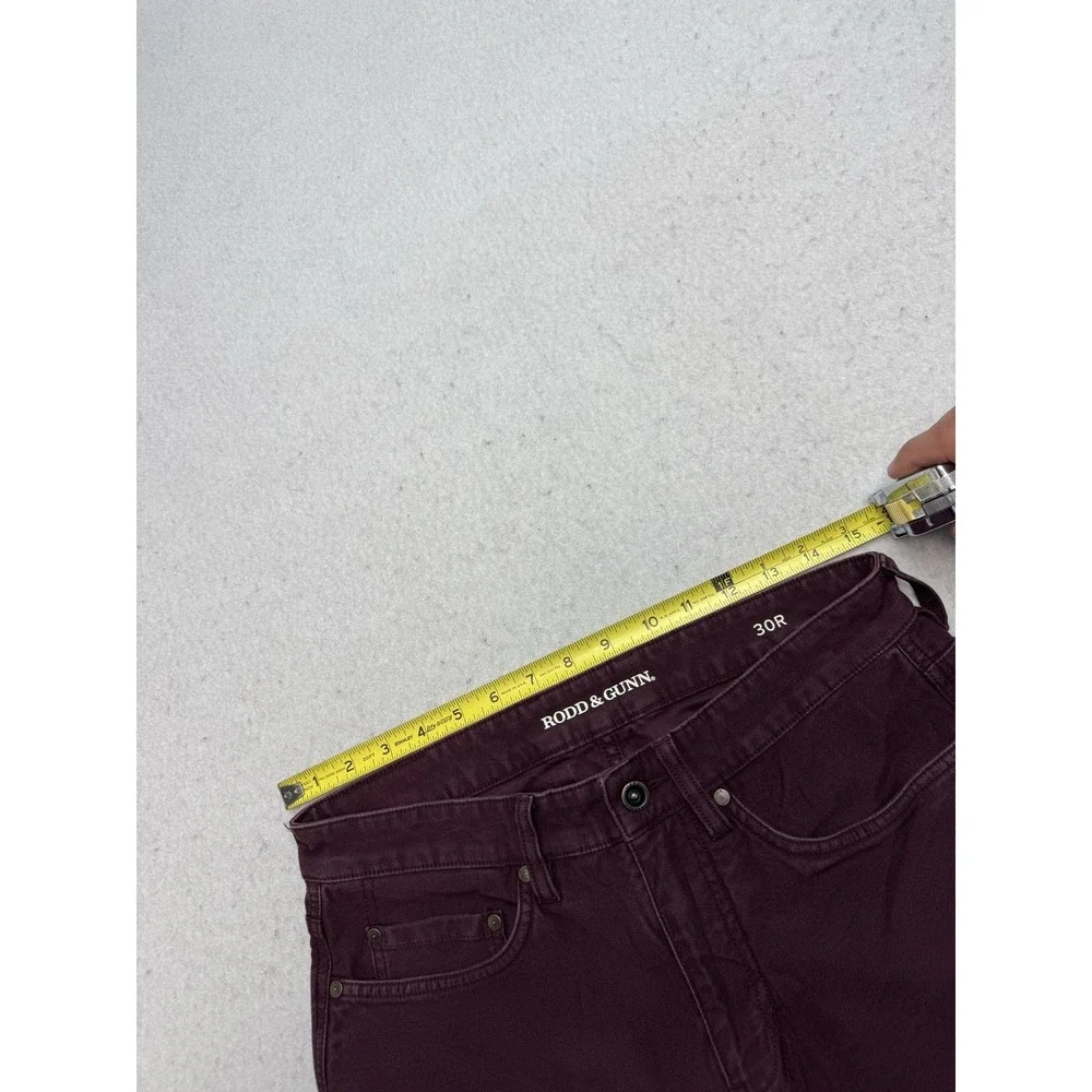 Rodd & Gunn Jeans Mens 30x31 Maroon Slim Straight Stretch Dark Wash Denim Pants